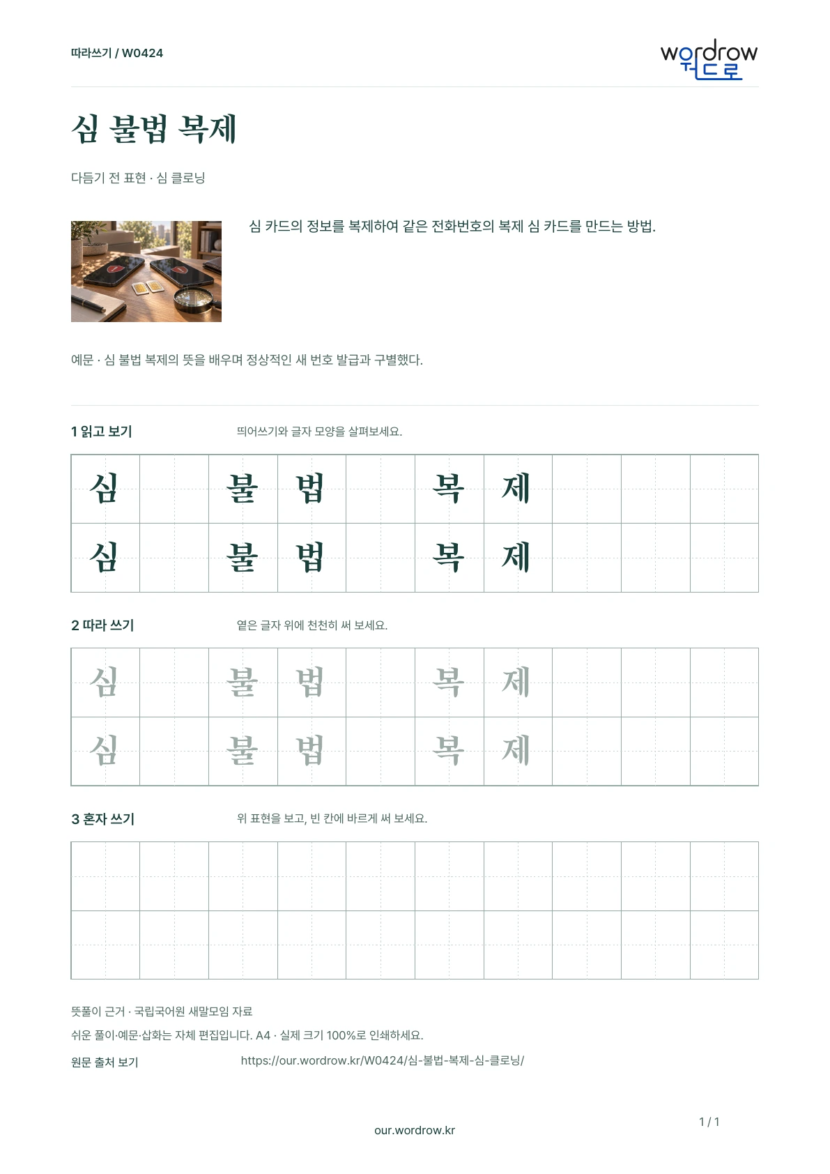 심 불법 복제 · 심 클로닝 학습지 1쪽 미리보기