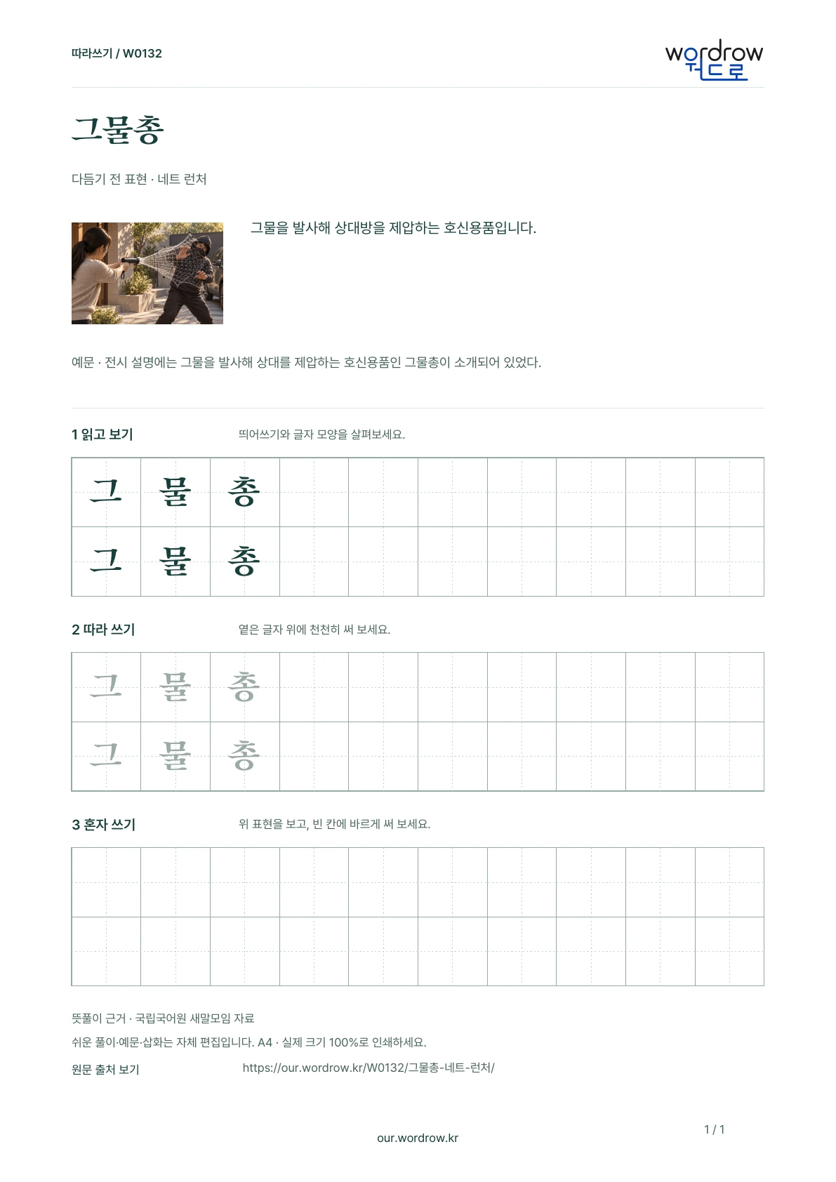 그물총 · 네트 런처 학습지 1쪽 미리보기